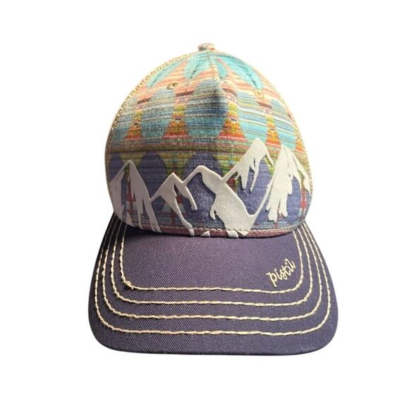 Pistil Designs snapback hat dad cap mountain colorful pink blue trucker mesh - Picture 1 of 4
